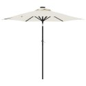 VidaXL Parasol ogrodowy z LED, stalowy słupek, biały, 225x225x212 cm