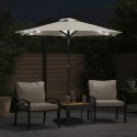 VidaXL Parasol ogrodowy z LED, stalowy słupek, biały, 225x225x212 cm