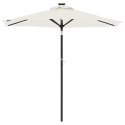 VidaXL Parasol ogrodowy z LED, stalowy słupek, biały, 225x225x212 cm