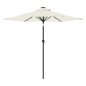 VidaXL Parasol ogrodowy z LED, stalowy słupek, biały, 225x225x212 cm