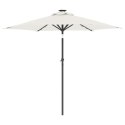 VidaXL Parasol ogrodowy z LED, stalowy słupek, biały, 225x225x212 cm