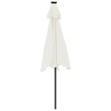 VidaXL Parasol ogrodowy z LED, stalowy słupek, biały, 225x225x212 cm