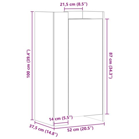 VidaXL Szafka na buty, dąb sonoma, 52x37,5x100 cm VidaXL Szafka na buty, dąb sonoma, 52x37,5x100 cm