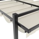 VidaXL Altana ogrodowa ze zwijanym dachem, kremowa, 3x3 m, aluminium