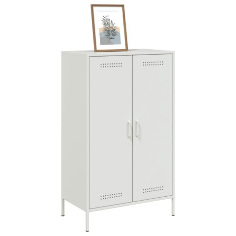 VidaXL Szafka, biała, 68x39x113 cm, stal VidaXL Szafka, biała, 68x39x113 cm, stal