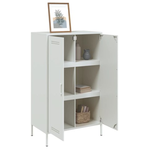 VidaXL Szafka, biała, 68x39x113 cm, stal VidaXL Szafka, biała, 68x39x113 cm, stal