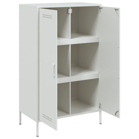 VidaXL Szafka, biała, 68x39x113 cm, stal VidaXL Szafka, biała, 68x39x113 cm, stal