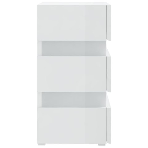 VidaXL Szafka nocna z LED, wysoki połysk, biała, 45x35x67 cm VidaXL Szafka nocna z LED, wysoki połysk, biała, 45x35x67 cm