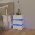 VidaXL Szafka nocna z LED, biała, 45x35x67 cm, materiał drewnopochodny