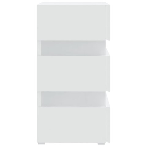VidaXL Szafka nocna z LED, biała, 45x35x67 cm, materiał drewnopochodny VidaXL Szafka nocna z LED, biała, 45x35x67 cm, materiał drewnopochodny