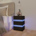 VidaXL Szafka nocna z LED, czarna 45x35x67 cm, materiał drewnopochodny