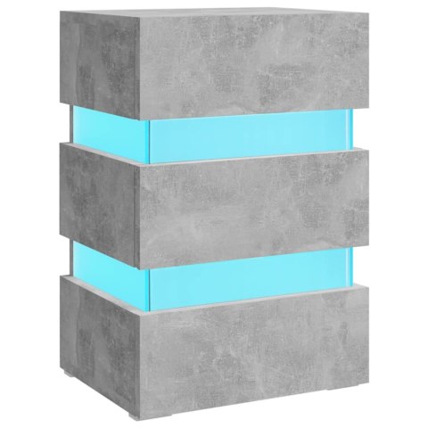 VidaXL Szafka nocna z LED, szara, 45x35x67 cm, materiał drewnopochodny VidaXL Szafka nocna z LED, szara, 45x35x67 cm, materiał drewnopochodny