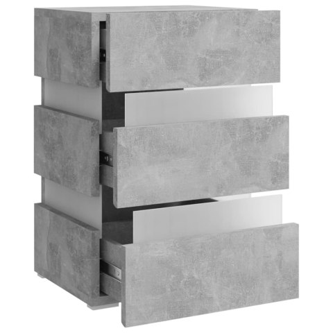 VidaXL Szafka nocna z LED, szara, 45x35x67 cm, materiał drewnopochodny VidaXL Szafka nocna z LED, szara, 45x35x67 cm, materiał drewnopochodny