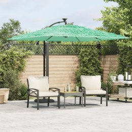 VidaXL Parasol ogrodowy na stalowym słupku, zielony, 269x269x235 cm