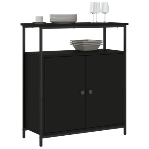 VidaXL Szafka, czarna, 70x30x80 cm, materiał drewnopochodny VidaXL Szafka, czarna, 70x30x80 cm, materiał drewnopochodny