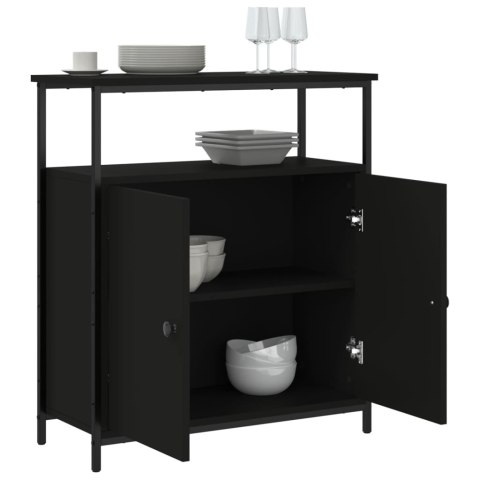 VidaXL Szafka, czarna, 70x30x80 cm, materiał drewnopochodny VidaXL Szafka, czarna, 70x30x80 cm, materiał drewnopochodny