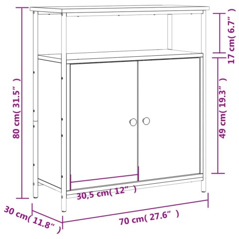 VidaXL Szafka, czarna, 70x30x80 cm, materiał drewnopochodny VidaXL Szafka, czarna, 70x30x80 cm, materiał drewnopochodny