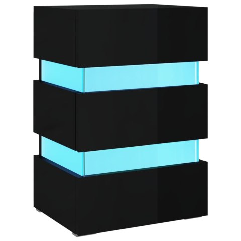 VidaXL Szafka nocna z LED, wysoki połysk, czarna, 45x35x67 cm VidaXL Szafka nocna z LED, wysoki połysk, czarna, 45x35x67 cm