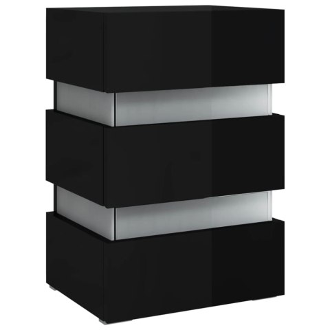 VidaXL Szafka nocna z LED, wysoki połysk, czarna, 45x35x67 cm VidaXL Szafka nocna z LED, wysoki połysk, czarna, 45x35x67 cm