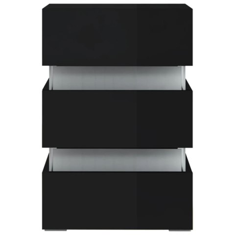 VidaXL Szafka nocna z LED, wysoki połysk, czarna, 45x35x67 cm VidaXL Szafka nocna z LED, wysoki połysk, czarna, 45x35x67 cm