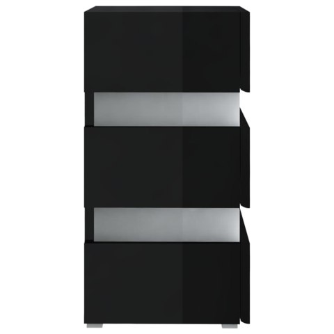 VidaXL Szafka nocna z LED, wysoki połysk, czarna, 45x35x67 cm VidaXL Szafka nocna z LED, wysoki połysk, czarna, 45x35x67 cm