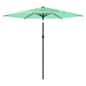 VidaXL Parasol ogrodowy na stalowym słupku, zielony, 223x223x213 cm