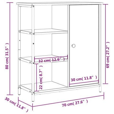 VidaXL Szafka, czarna, 70x30x80 cm, materiał drewnopochodny VidaXL Szafka, czarna, 70x30x80 cm, materiał drewnopochodny