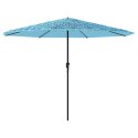 VidaXL Parasol ogrodowy na stalowym słupku, niebieski, 324x324x247 cm