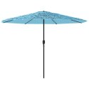 VidaXL Parasol ogrodowy na stalowym słupku, niebieski, 324x324x247 cm