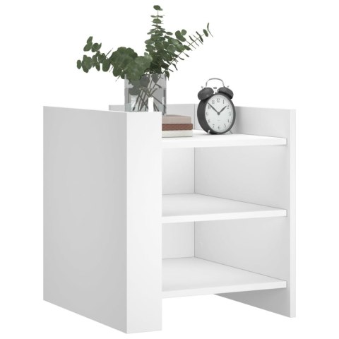 VidaXL Szafka nocna, biała, 45x50x50 cm, materiał drewnopochodny VidaXL Szafka nocna, biała, 45x50x50 cm, materiał drewnopochodny