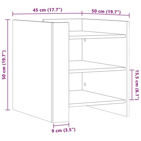 VidaXL Szafka nocna, biała, 45x50x50 cm, materiał drewnopochodny VidaXL Szafka nocna, biała, 45x50x50 cm, materiał drewnopochodny
