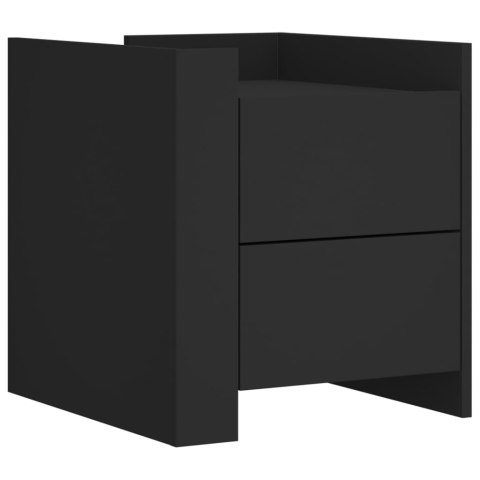 VidaXL Szafka nocna, czarna, 45x50x50 cm, materiał drewnopochodny VidaXL Szafka nocna, czarna, 45x50x50 cm, materiał drewnopochodny