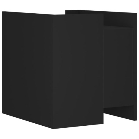 VidaXL Szafka nocna, czarna, 45x50x50 cm, materiał drewnopochodny VidaXL Szafka nocna, czarna, 45x50x50 cm, materiał drewnopochodny