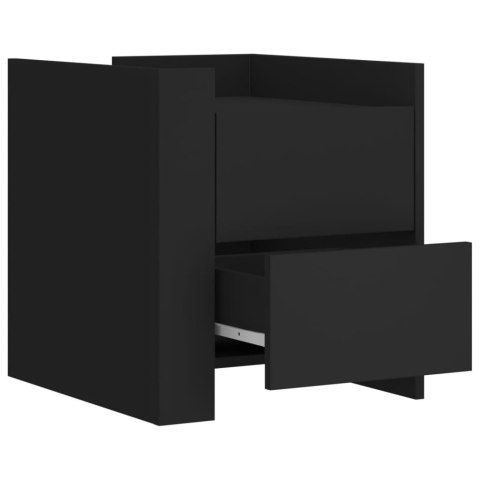 VidaXL Szafka nocna, czarna, 45x50x50 cm, materiał drewnopochodny VidaXL Szafka nocna, czarna, 45x50x50 cm, materiał drewnopochodny
