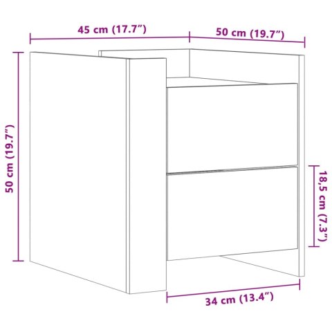 VidaXL Szafka nocna, czarna, 45x50x50 cm, materiał drewnopochodny VidaXL Szafka nocna, czarna, 45x50x50 cm, materiał drewnopochodny