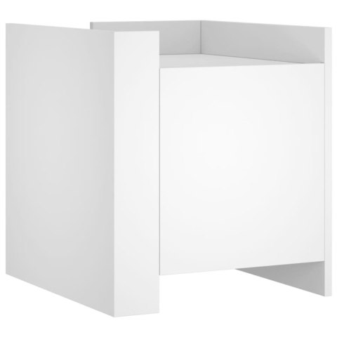 VidaXL Szafka nocna, biała, 45x50x50 cm, materiał drewnopochodny VidaXL Szafka nocna, biała, 45x50x50 cm, materiał drewnopochodny