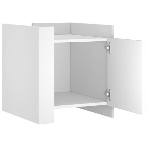 VidaXL Szafka nocna, biała, 45x50x50 cm, materiał drewnopochodny VidaXL Szafka nocna, biała, 45x50x50 cm, materiał drewnopochodny