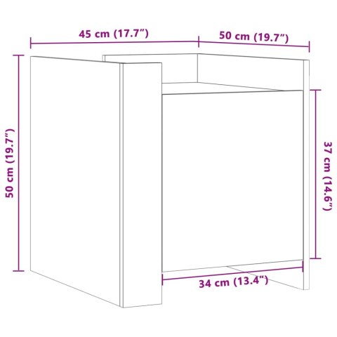 VidaXL Szafka nocna, biała, 45x50x50 cm, materiał drewnopochodny VidaXL Szafka nocna, biała, 45x50x50 cm, materiał drewnopochodny