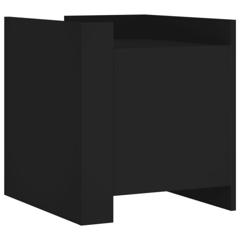VidaXL Szafka nocna, czarna, 45x50x50 cm, materiał drewnopochodny VidaXL Szafka nocna, czarna, 45x50x50 cm, materiał drewnopochodny