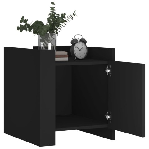 VidaXL Szafka nocna, czarna, 45x50x50 cm, materiał drewnopochodny VidaXL Szafka nocna, czarna, 45x50x50 cm, materiał drewnopochodny
