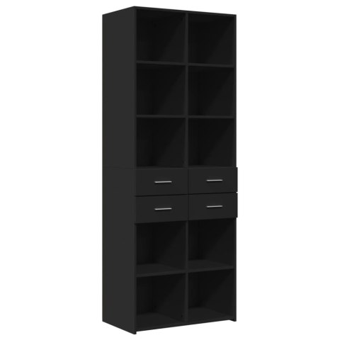 VidaXL Wysoka szafka, czarna, 70x42,5x185 cm, materiał drewnopochodny VidaXL Wysoka szafka, czarna, 70x42,5x185 cm, materiał drewnopochodny