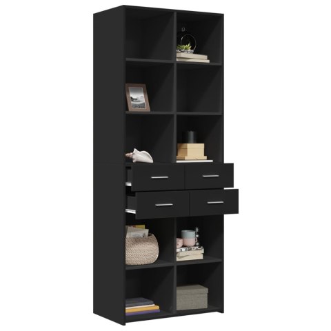 VidaXL Wysoka szafka, czarna, 70x42,5x185 cm, materiał drewnopochodny VidaXL Wysoka szafka, czarna, 70x42,5x185 cm, materiał drewnopochodny