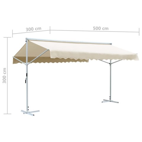 VidaXL Zadaszenie wolnostojące, 500x300 cm, kremowe VidaXL Zadaszenie wolnostojące, 500x300 cm, kremowe