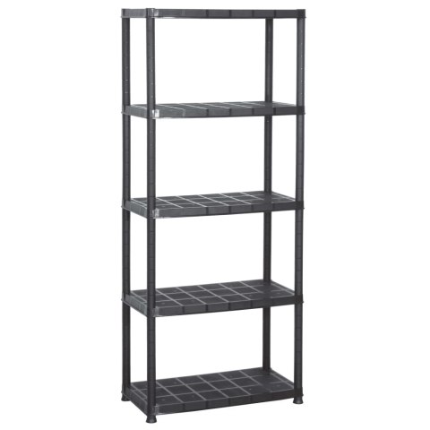 VidaXL Regał 5-poziomowy, czarny, 71 x 38 x 170 cm, plastik VidaXL Regał 5-poziomowy, czarny, 71 x 38 x 170 cm, plastik