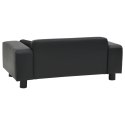 VidaXL Sofa dla psa, czarna, 81x43x31 cm, plusz i sztuczna skóra