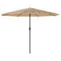 VidaXL Parasol ogrodowy z LED, stalowy słupek, brązowy, 324x324x247 cm