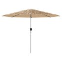 VidaXL Parasol ogrodowy z LED, stalowy słupek, brązowy, 324x324x247 cm