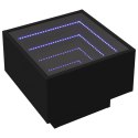 VidaXL Stolik boczny z LED, czarny, 40x40x30 cm