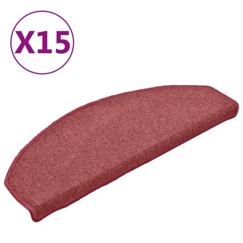VidaXL Nakładki na schody, 15 szt., czerwone, 65x24x4 cm VidaXL Nakładki na schody, 15 szt., czerwone, 65x24x4 cm