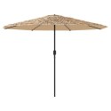 VidaXL Parasol ogrodowy na stalowym słupku, brązowy, 324x324x247 cm